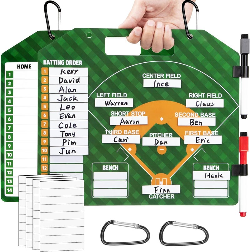 imdbean Magnetic Baseball Lineup Board, Dry Erase Coach Lineup Board, Baseball Coaching Board for Dugout, Baseball Clipboard for Coaches with 40 Lineup Cards, Baseball Coaching Accessories - Image 1